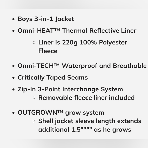 Columbia boy's black Bugaboo 3 in 1 Interchange jacket - Picture 15 of 15